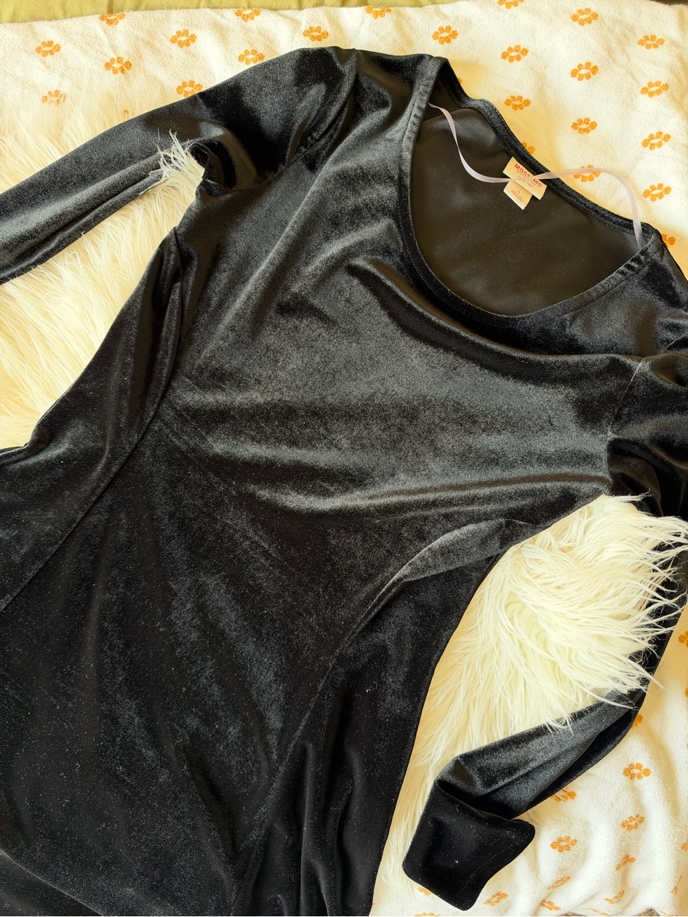 Mossimo Supply Co. Black Velvet Mini Dress with Scoop Neck
